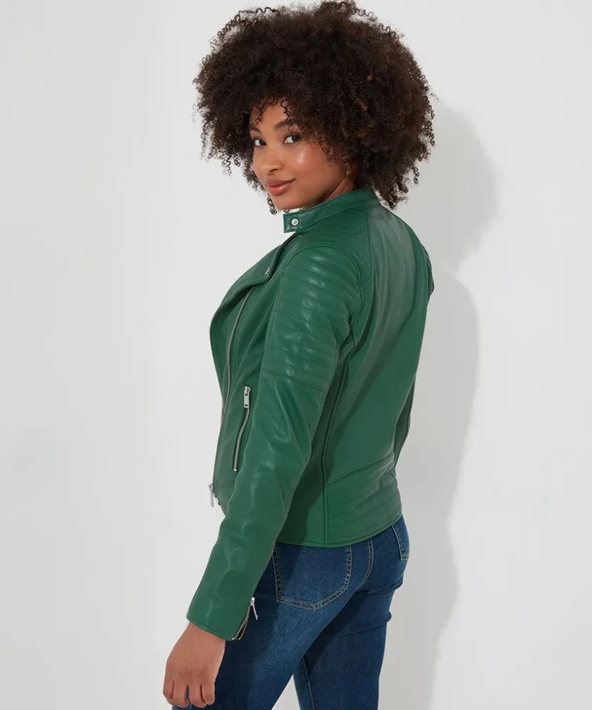 Joe Browns All In The Details Leather Jacket-Women Leather Jackets|Coats & Jackets