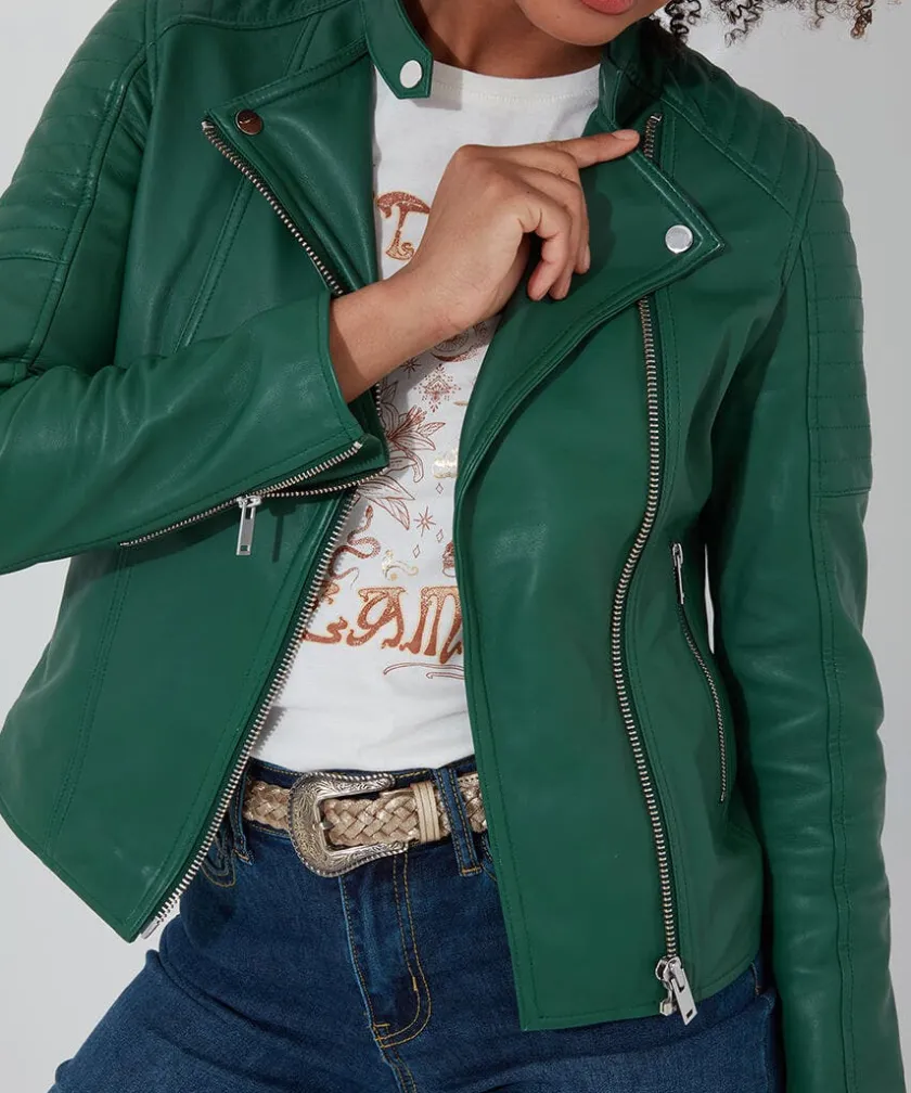 Joe Browns All In The Details Leather Jacket-Women Leather Jackets|Coats & Jackets
