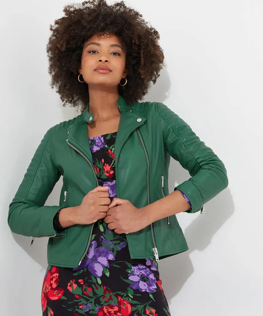 Joe Browns All In The Details Leather Jacket-Women Leather Jackets|Coats & Jackets