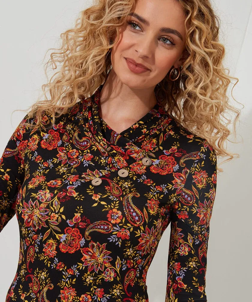 Joe Browns All New Button Printed Jersey Tunic-Women Tops, Tunics & Blouses