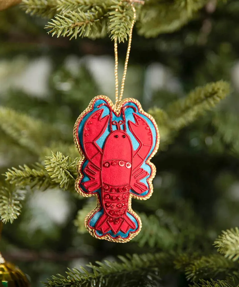 Joe Browns Beautifully Embroide Lobster Christmas Ornament- Home Accessories|Christmas Homeware