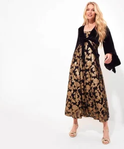 Joe Browns Belle Jaquard And Velvet Dress-Women Women's Clothing|Petite Collection