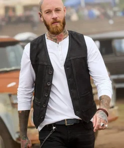 Joe Browns Leather Waistcoat- Waistcoats|Leather Jackets