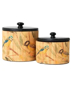 Joe Browns Blissful British Birds Bamboo Storage Jars- Home Accessories|Animal Décor