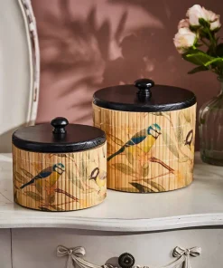 Joe Browns Blissful British Birds Bamboo Storage Jars- Home Accessories|Animal Décor