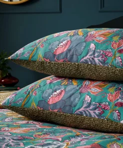 Joe Browns Savanna Leopard Florals Cotton Slub Reversible Duvet Set- Floral Décor|Nature Décor