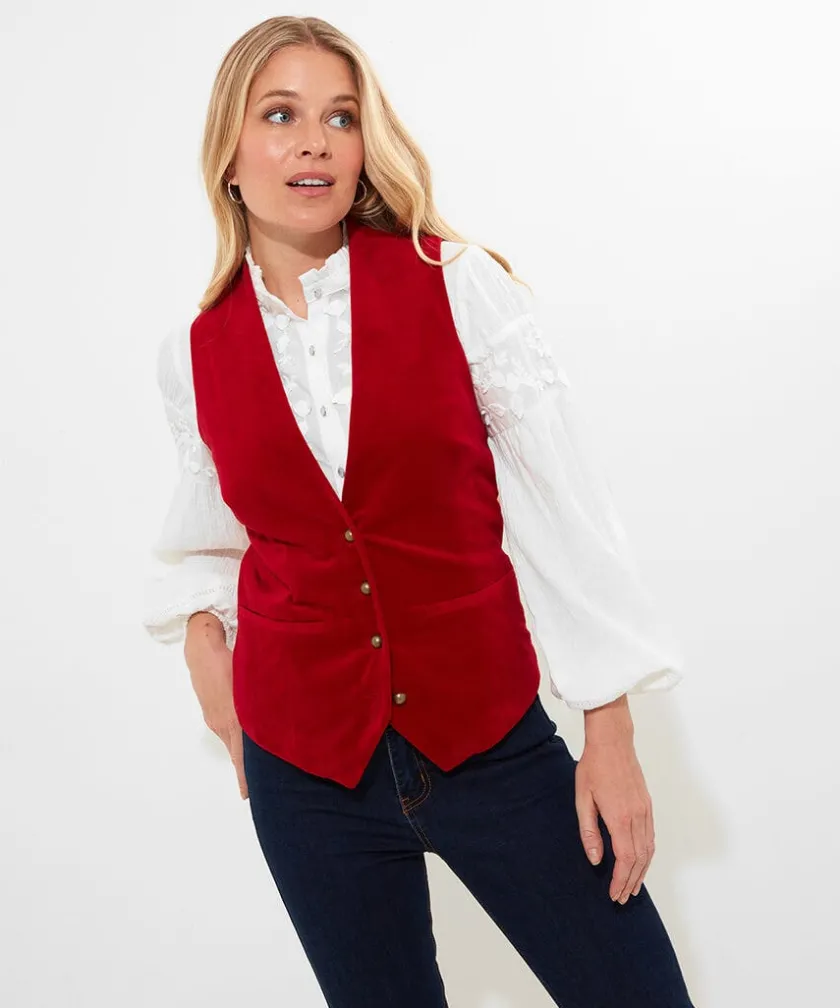 Joe Browns Charming Velvet Waistcoat-Women Women's Clothing|Waistcoats