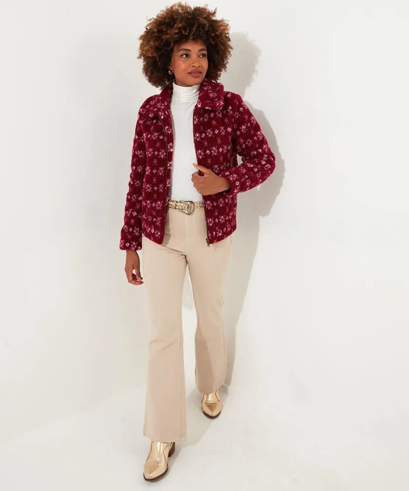 Joe Browns Cosy Cabin Patterned Fleece Jacket-Women Coats & Jackets
