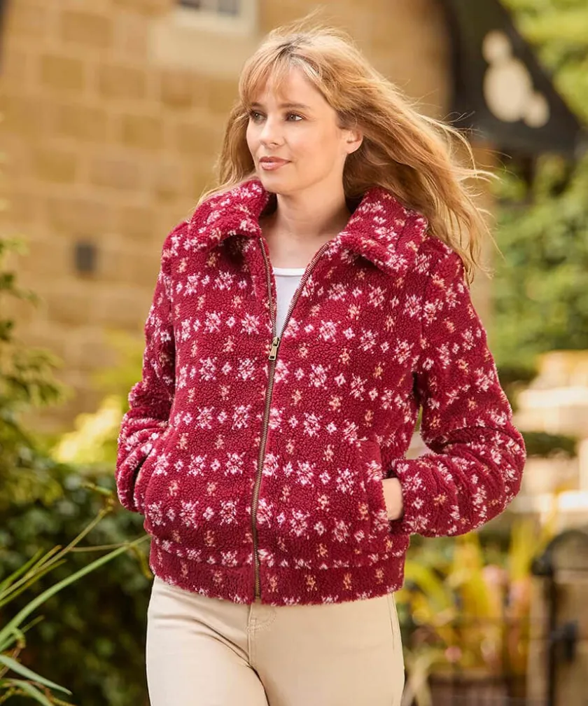 Joe Browns Cosy Cabin Patterned Fleece Jacket-Women Coats & Jackets