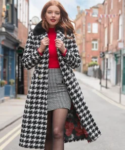 Joe Browns Darling Dogstooth Coat-Women Coats & Jackets