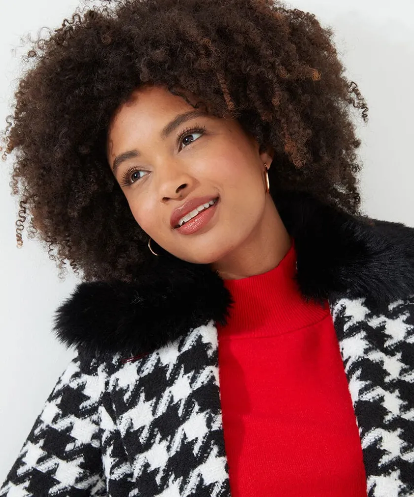 Joe Browns Darling Dogstooth Coat-Women Coats & Jackets