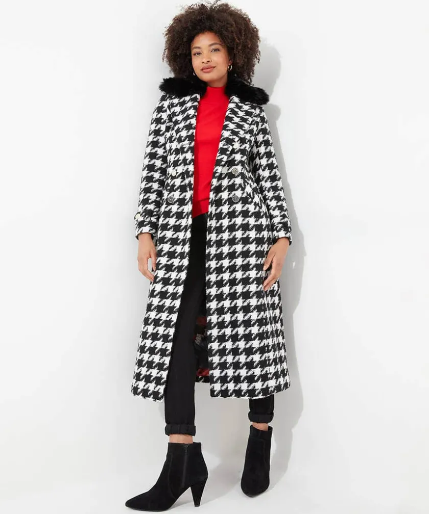 Joe Browns Darling Dogstooth Coat-Women Coats & Jackets