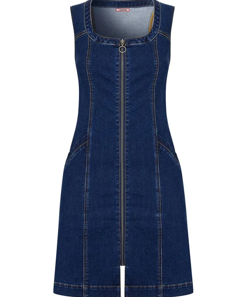 Joe Browns Dawn Denim Zip Through Pinafore-Women Denim Styles|Dresses