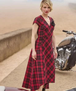 Joe Browns Dixie Check Dress With Corsage-Women Petite Collection|Dresses