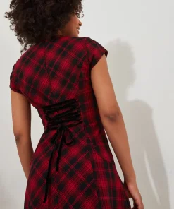 Joe Browns Dixie Check Dress With Corsage-Women Petite Collection|Dresses
