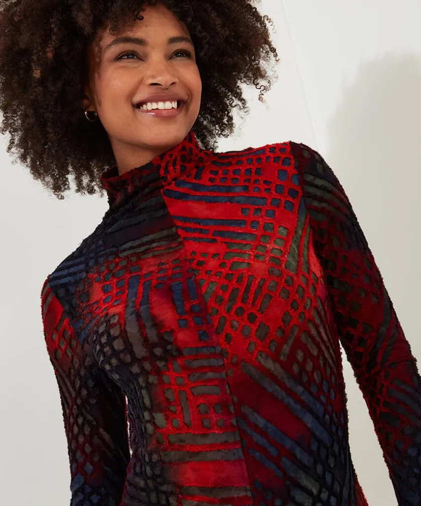Joe Browns Evelyn Burn Out Jersey Tunic-Women Tops, Tunics & Blouses