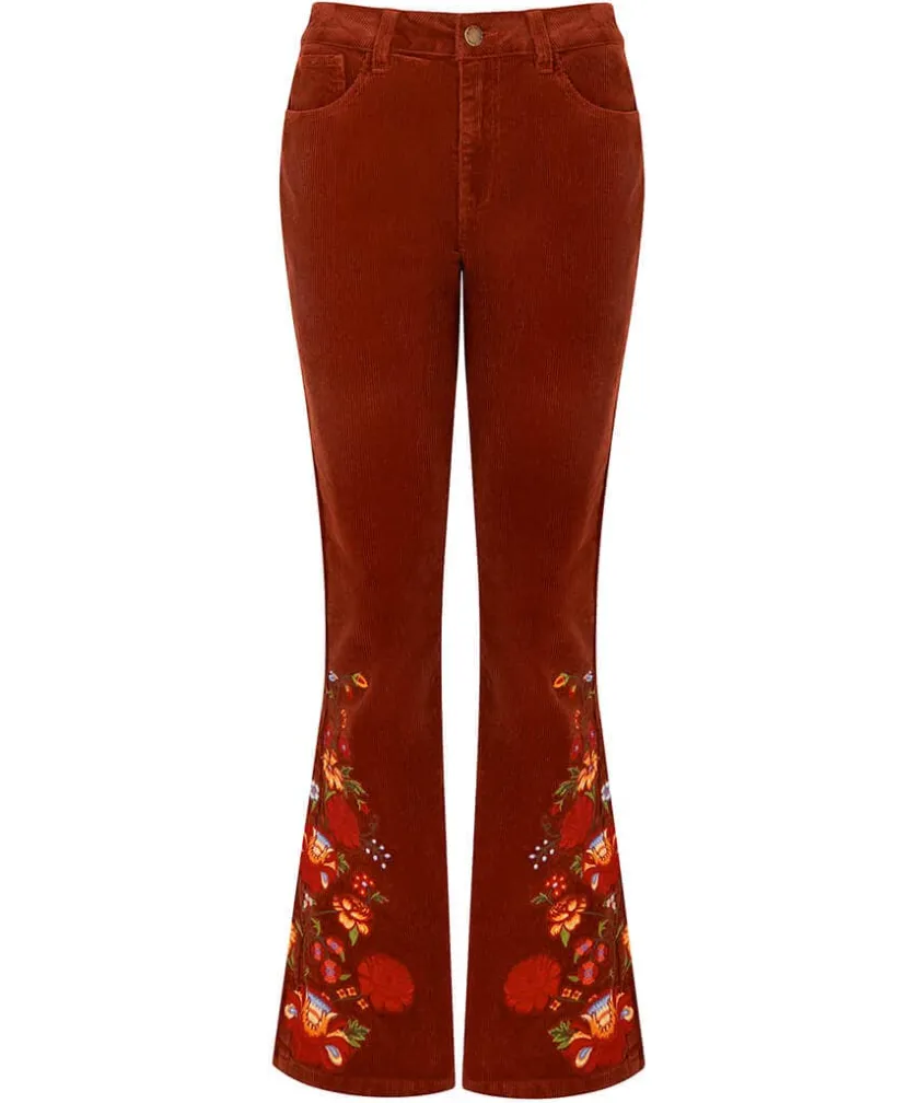 Joe Browns Extraordinary Embroidered Cord Trousers-Women Jeans & Trousers
