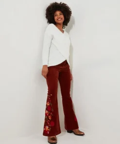 Joe Browns Extraordinary Embroidered Cord Trousers-Women Jeans & Trousers