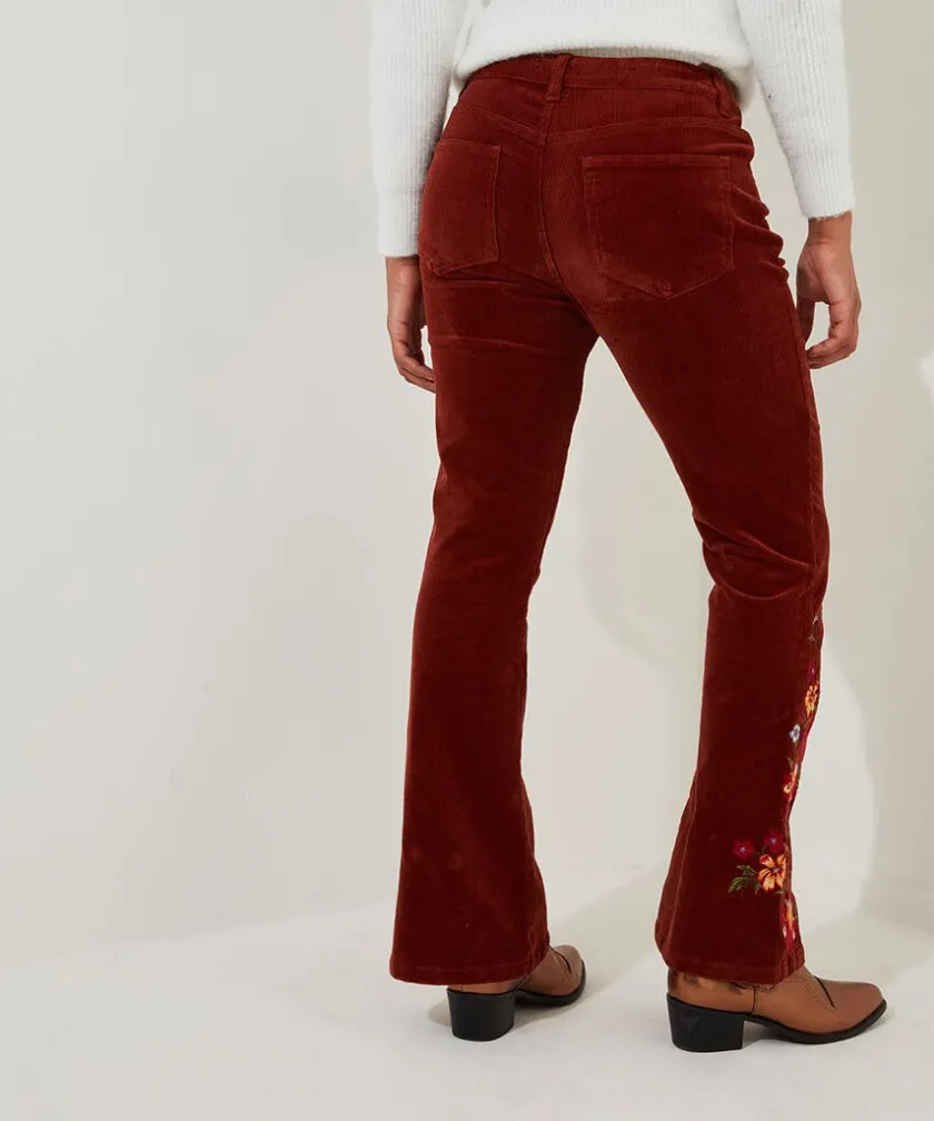 Joe Browns Extraordinary Embroidered Cord Trousers-Women Jeans & Trousers