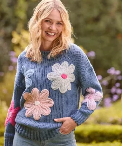 Joe Browns Fabulous Floral Applique Jumper-Women Gifts|Knitwear & Cardigans