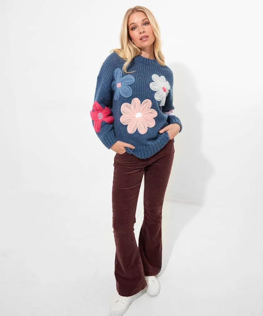 Joe Browns Fabulous Floral Applique Jumper-Women Gifts|Knitwear & Cardigans