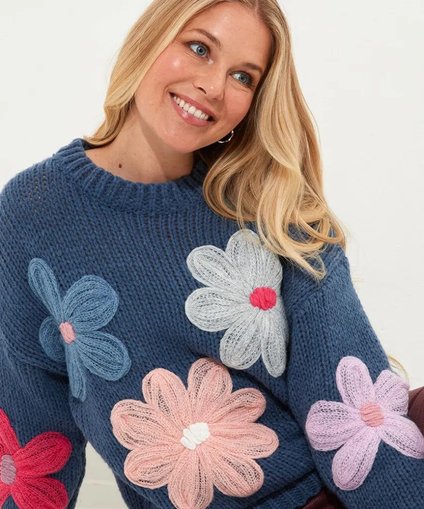 Joe Browns Fabulous Floral Applique Jumper-Women Gifts|Knitwear & Cardigans
