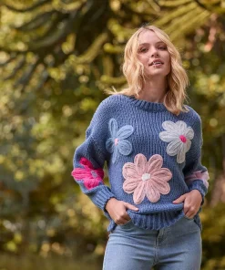 Joe Browns Fabulous Floral Applique Jumper-Women Gifts|Knitwear & Cardigans
