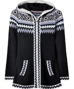 Joe Browns Fabulous Zip Front Hooded Fairisle Jumper-Women Knitwear & Cardigans
