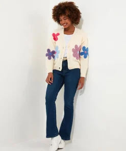 Joe Browns Freya Floral Applique Cardigan-Women Gifts|Knitwear & Cardigans
