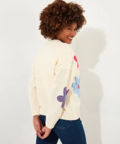Joe Browns Freya Floral Applique Cardigan-Women Gifts|Knitwear & Cardigans