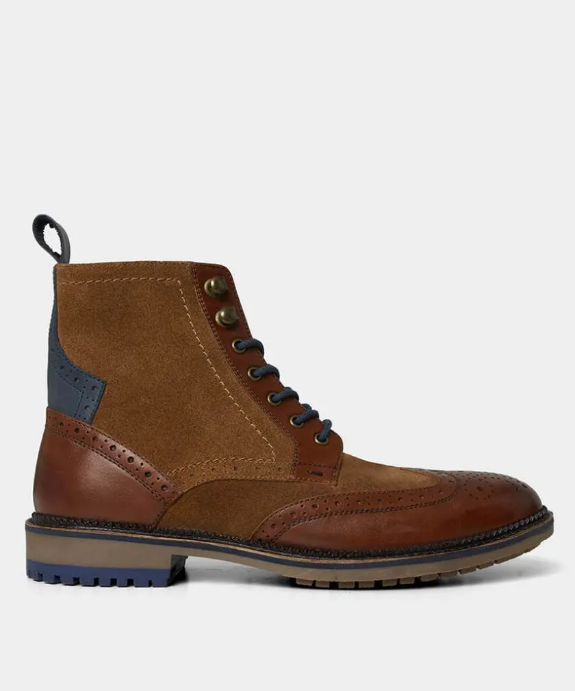 Joe Browns Gents Club Mixed Leather Boots- Tailoring|Shoes, Boots & Trainers