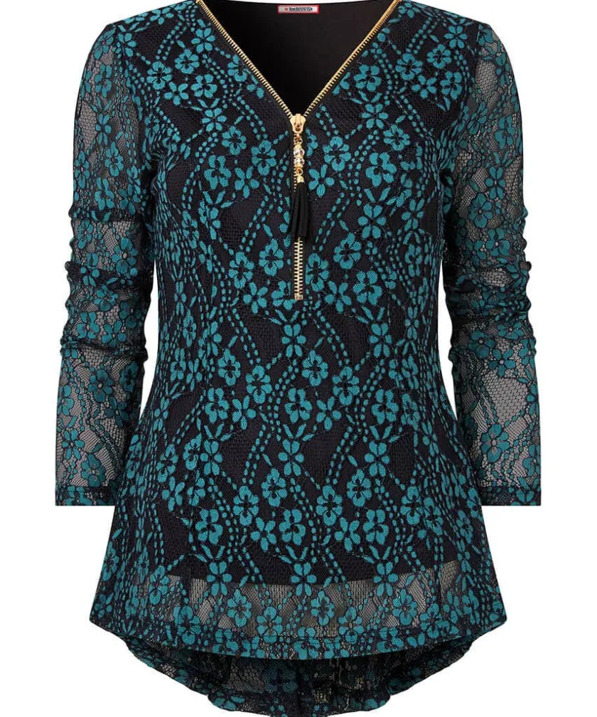 Joe Browns Georgie Lace Zip Top-Women Tops, Tunics & Blouses