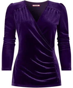 Joe Browns Glamorous Velour Wrap Top-Women Tops, Tunics & Blouses