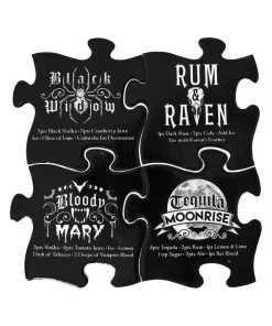 Joe Browns Gothic Cocktails Jigsaw Coaster Set- Kitchenware & Dining