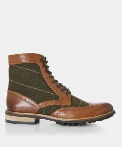 Joe Browns Harlington Tweed And Leather Boots- Boots|Shoes, Boots & Trainers