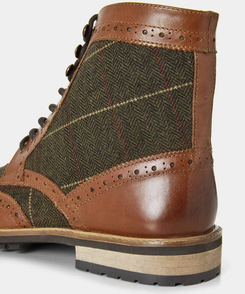 Joe Browns Harlington Tweed And Leather Boots- Boots|Shoes, Boots & Trainers