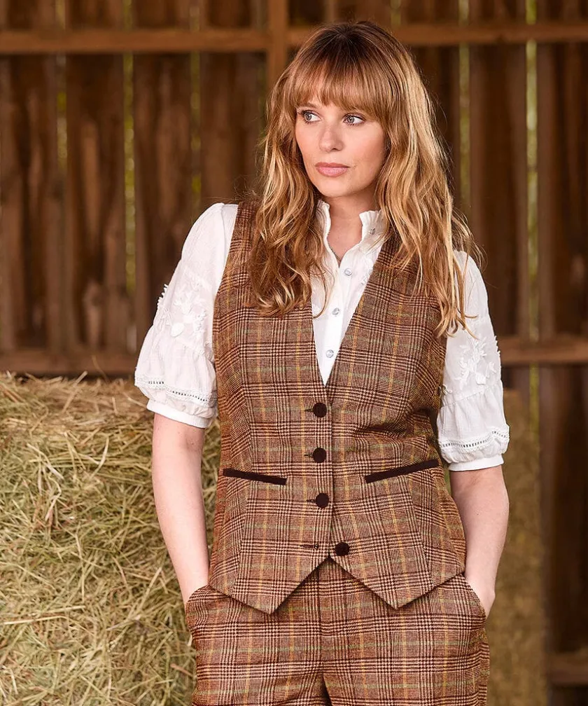 Joe Browns Heritage Check Waistcoat-Women Waistcoats|Coats & Jackets