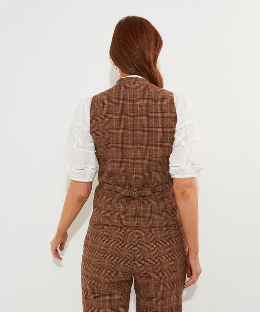 Joe Browns Heritage Check Waistcoat-Women Waistcoats|Coats & Jackets