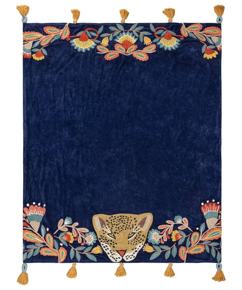 Joe Browns Lavish Leopard Embroidered Throw- Floral Décor|Animal Décor