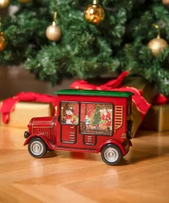 Joe Browns Lights And Sparkle Santa Spinner Bus Ornament- Lighting & Lamps|Home Accessories