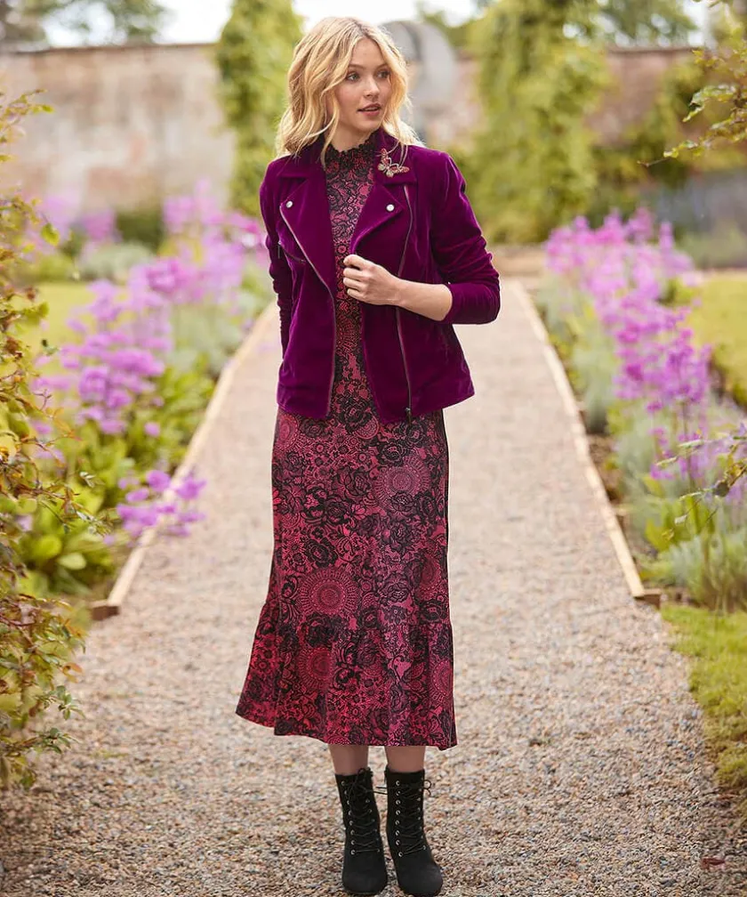Joe Browns Lovely Lace Print Jersey Dress-Women Petite Collection|Dresses
