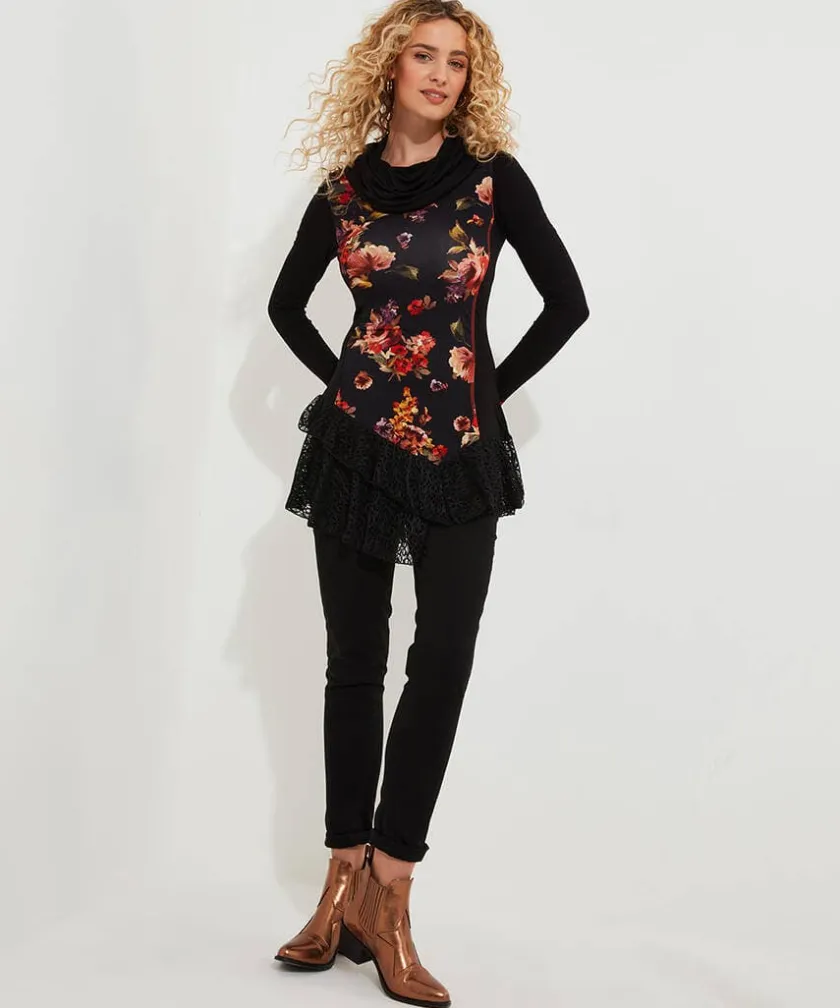 Joe Browns Lovely Lace Trim Jersey Tunic-Women Tops, Tunics & Blouses