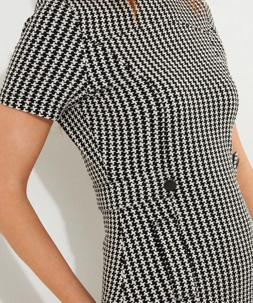 Joe Browns Lulu Dogstooth Stretch Jacquard Dress-Women Dresses