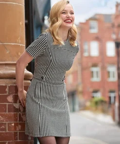 Joe Browns Lulu Dogstooth Stretch Jacquard Dress-Women Dresses