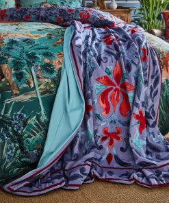 Joe Browns Luxurious Velvet Reversible Throw- Floral Décor|Cushions & Throws