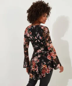 Joe Browns Macy Lace Zip Top-Women Tops, Tunics & Blouses