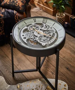 Joe Browns Magnificent Moving Gears Clock Side Table- Furniture & Storage