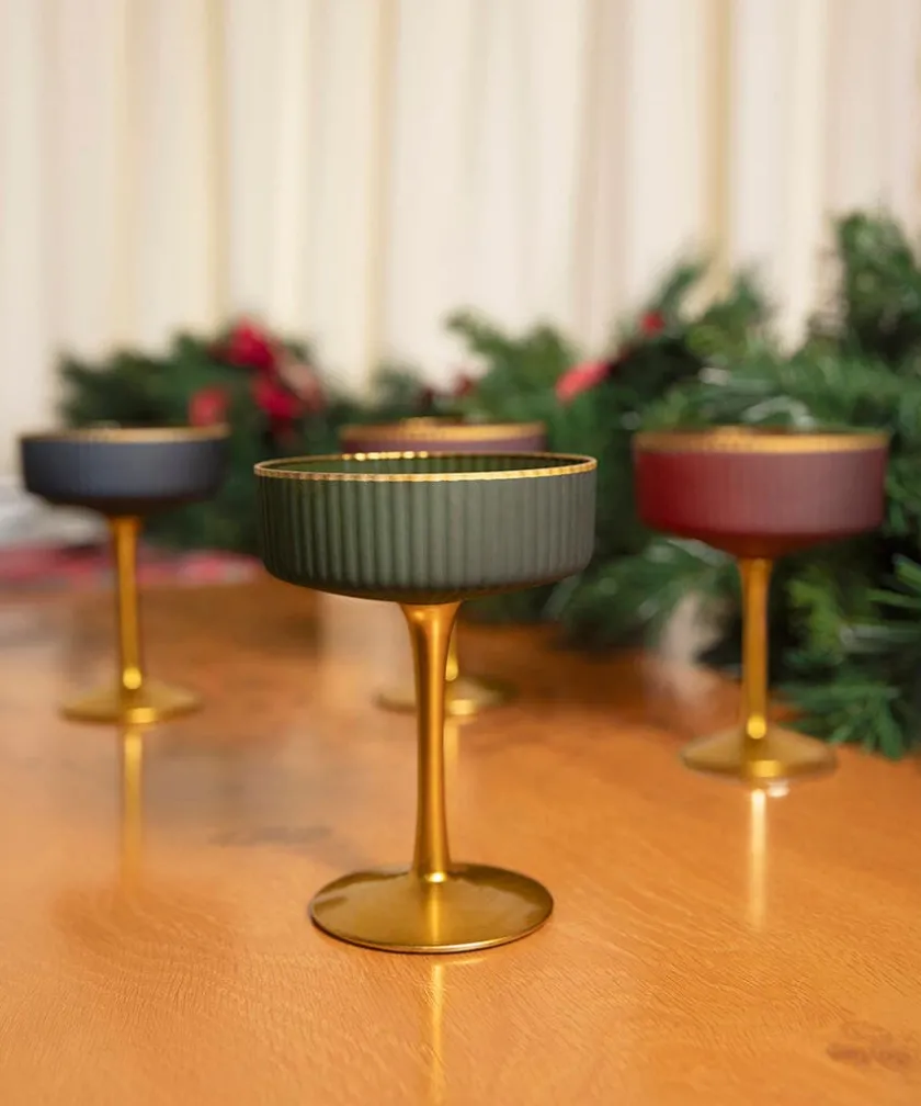 Joe Browns Majestic Jewel Martini Glasses Set Of 4- Kitchenware & Dining|Christmas Homeware