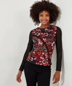 Joe Browns Marcie Cutabout Mesh Top-Women Tops, Tunics & Blouses