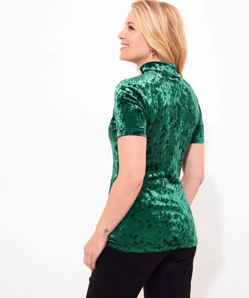 Joe Browns Marcie Velour Short Sleeved Top-Women Tops, Tunics & Blouses